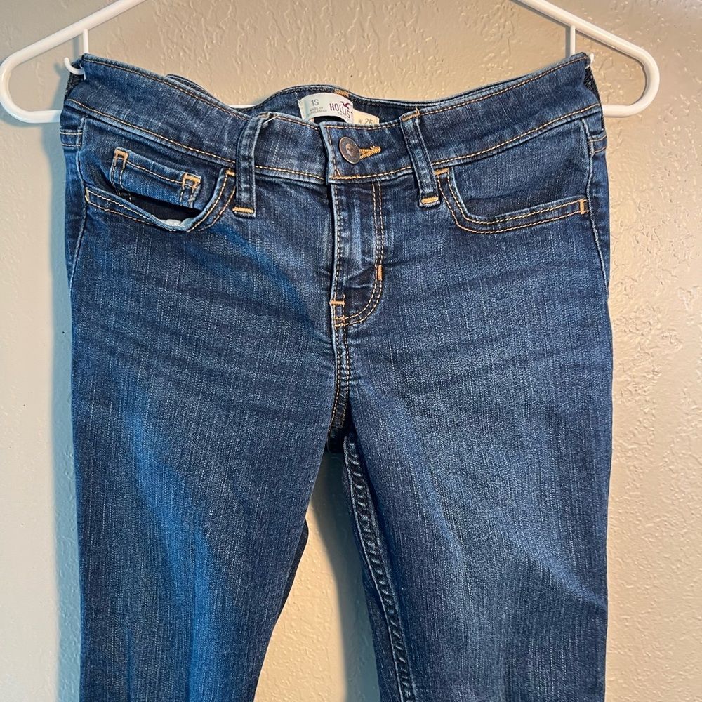 Hollister Y2K Blue Super Skinny Jeans Classic Style SZ 25/29 Straight Leg Denim